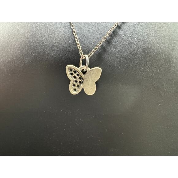 ATI CN Signed Sterling Silver 925 Butterfly Cable Chain Pendant Necklace - Picture 2 of 10